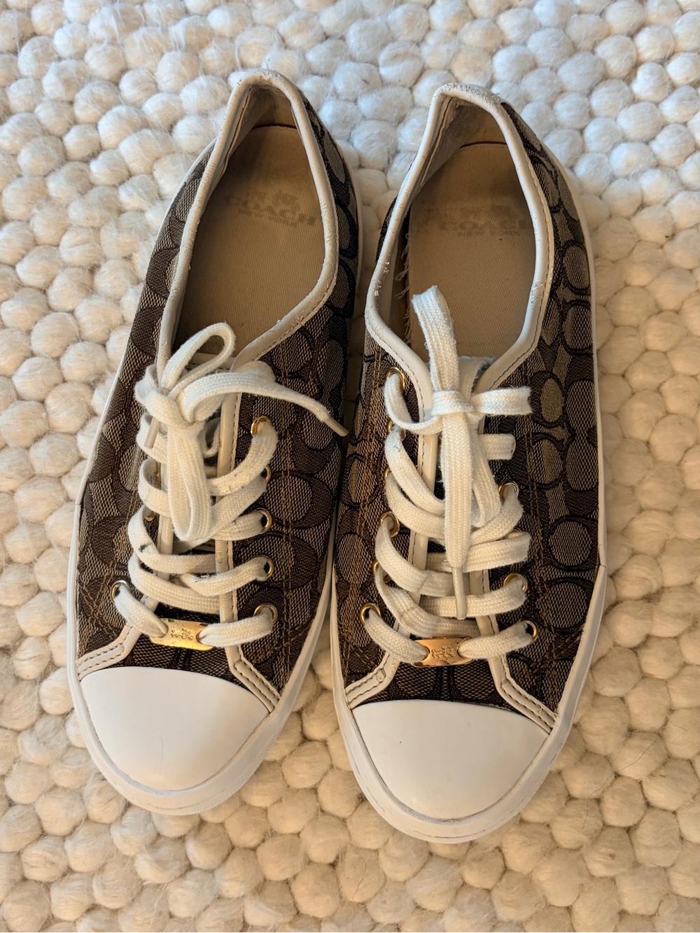 Coach Empire signature monogram canvas low-top sneakers - Size 9